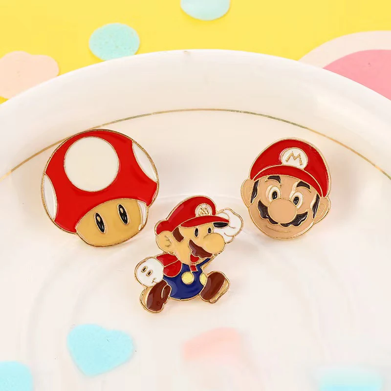 

Cute Game Peripheral Brooch Fashion Super Mario Mushroom Mario Yoshi Creative Enamel Pin Backpack Denim Jacket Shirt Pin Jewelry