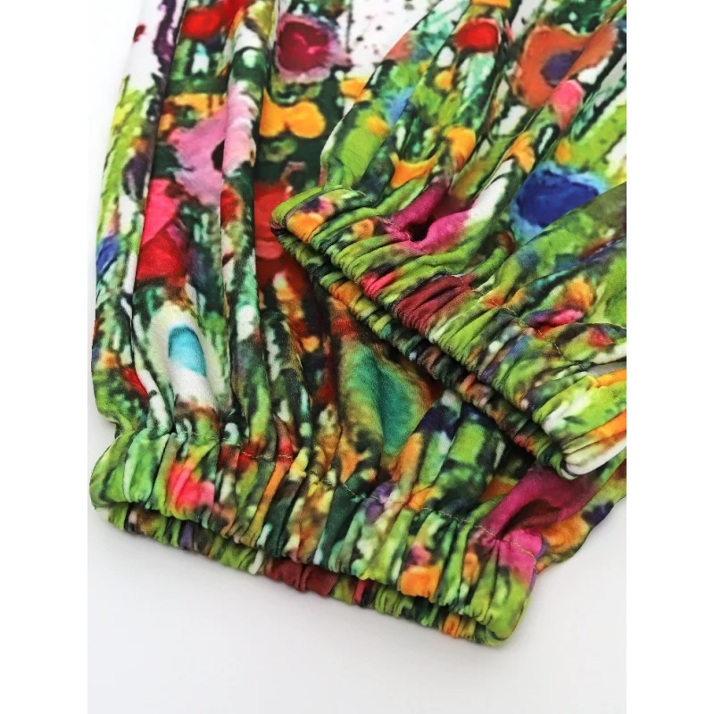 Широкий свободный комбинезон женский повседневный винтажный с принтом бабочки