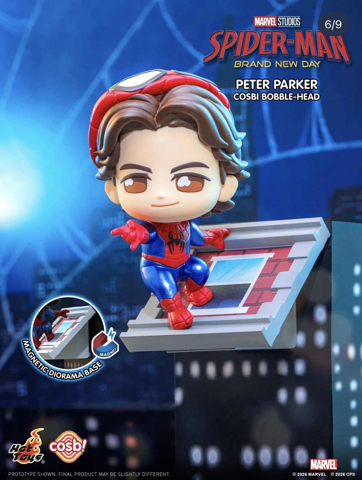 Фото Оригинальные коллекционные фигурки Hot Toys Marvel Spider-Man Cosbi Mini Blind Box: модные настольные украшения, куклы-персонажи из фильмов, подарки №2