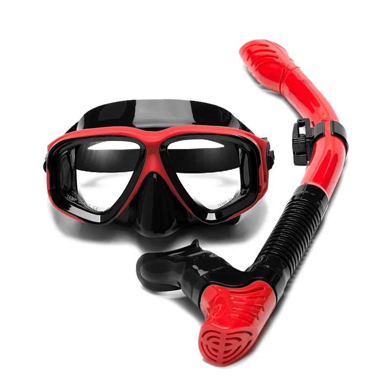 Scuba Diving Mask Snorkels Set Tempered Glass Anti-Burst Myopia Lenses  Anti-Fog Adult Diving Easy Breath Tube Snorkel Mask