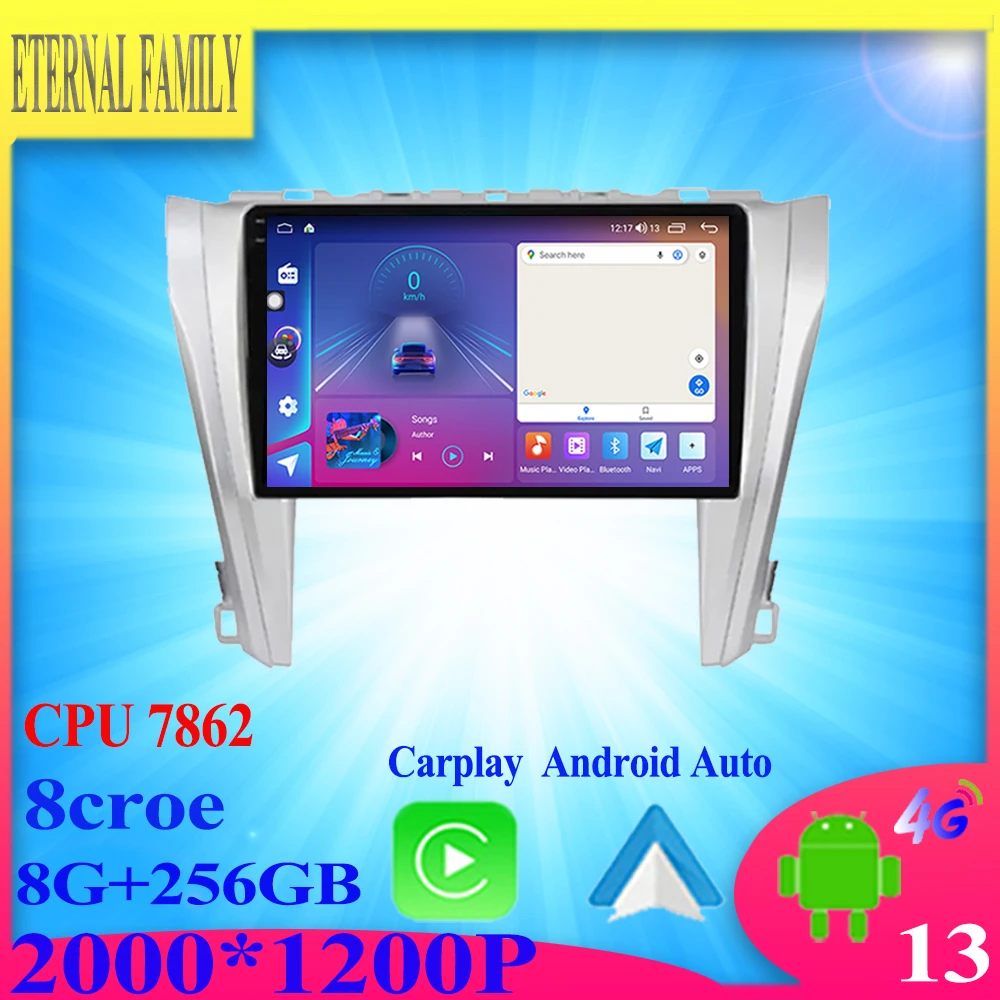 

Автомагнитола Qualcomm Android 12 для Toyota Camry 7 XV 50 55 2011-2014, мультимедийный видеоплеер с GPS, 2 din, dvd