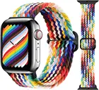 Ремешок Плетеный Соло для Apple watch band 44 мм 40 мм Series 7 6 5 4 SE, регулируемый фоторемешок для iwatch 3 2 42 мм 38 мм