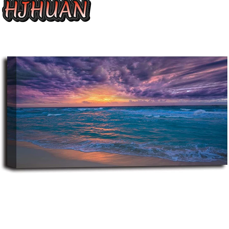 

Набор для вышивки крестиком «сделай сам», 5D закат, морской свет, полная вышивка, мозаика, картина Стразы, домашний декор