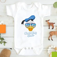 white baby onesie hot selling donald duck print disney high quality clothes short sleeve sunglasses graphic series 0 24m size