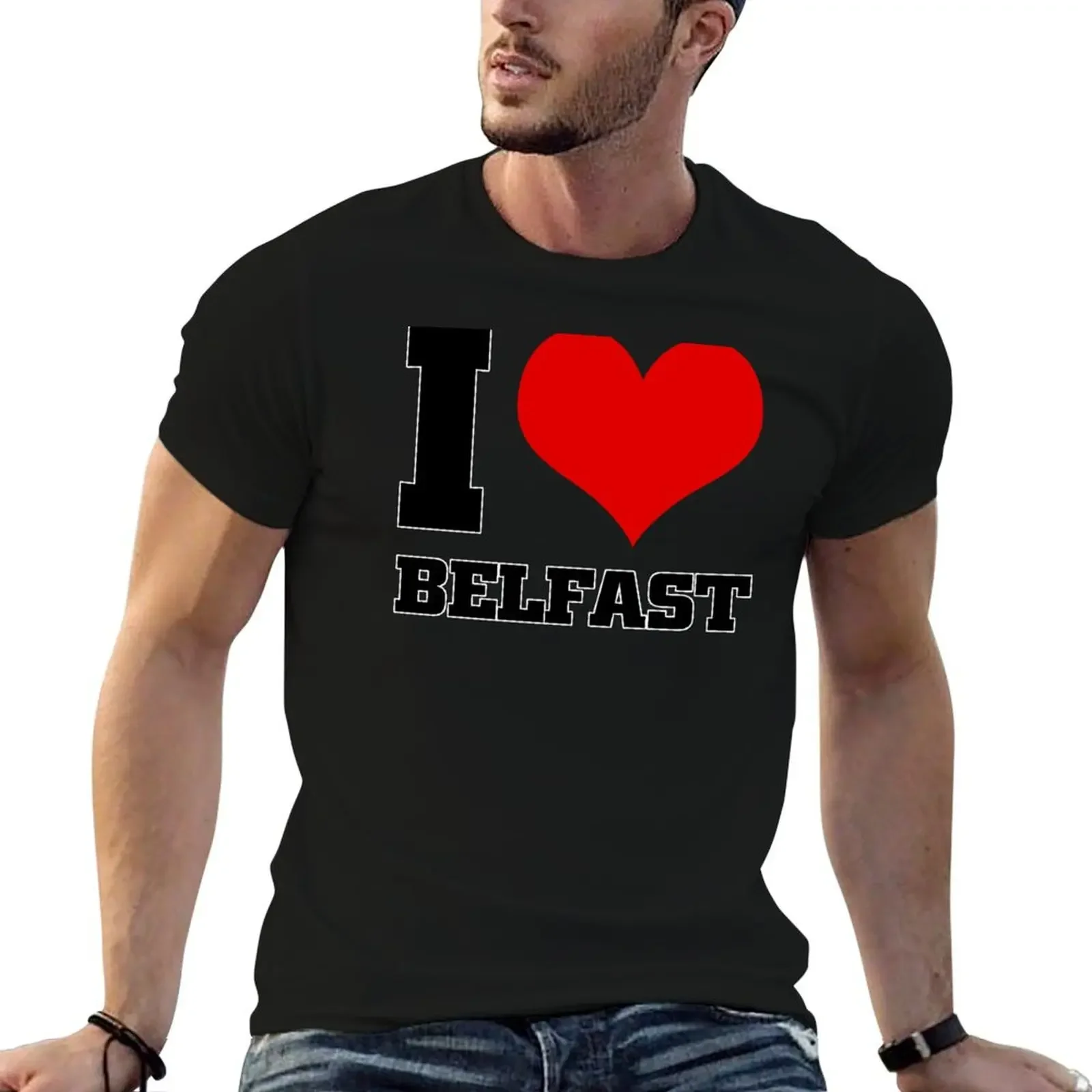 Футболка I love Belfast Northern Ireland дизайнерские рубашки уличная одежда эстетичная