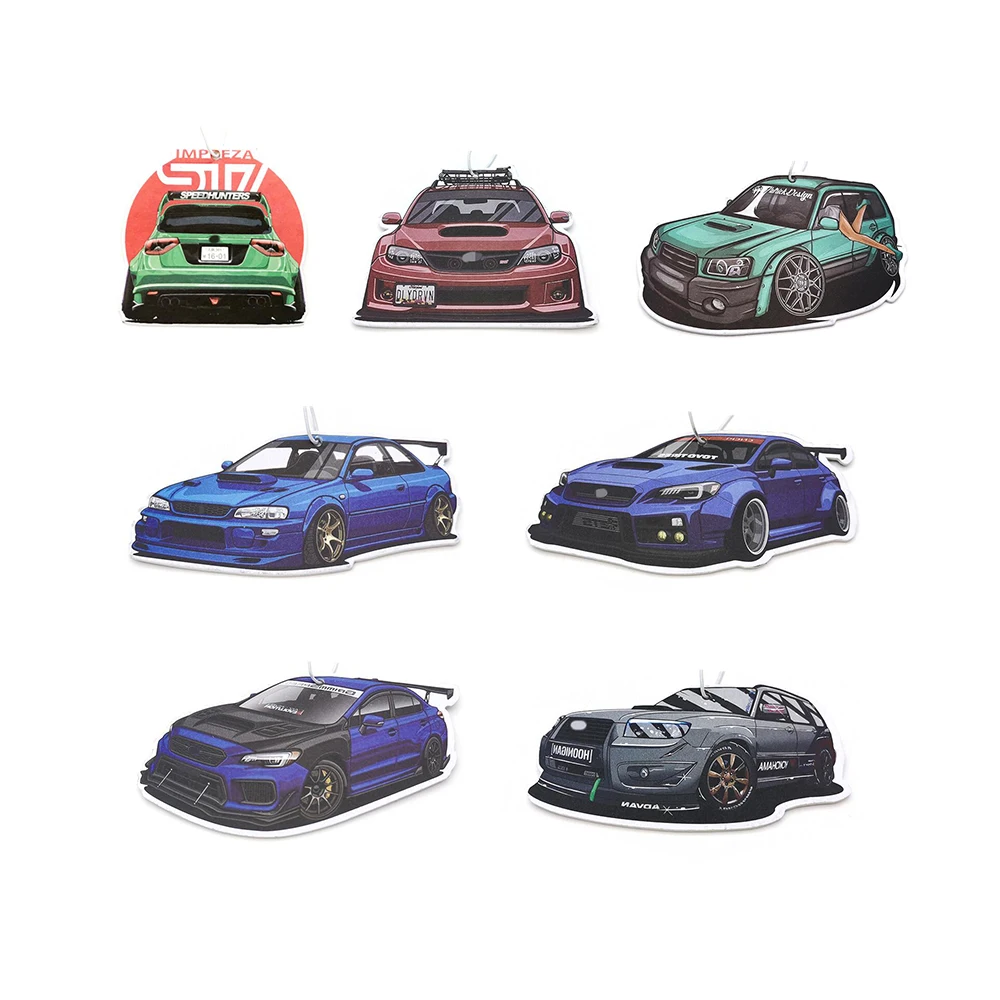 

1PC Subaru Rearview Mirror Perfume Pendant Car Air Freshener Hanging Fit For WRX Forester JDM Racing Style Solid Paper Accessory