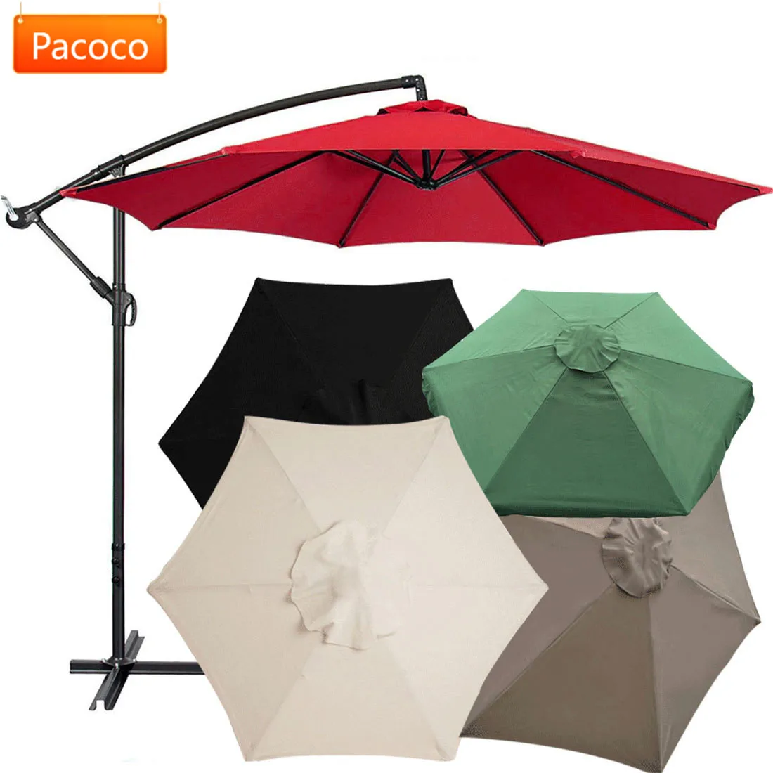 Patio Umbrella Replacement Outdoor Canopy Beach Backyard Market Table Top Cover