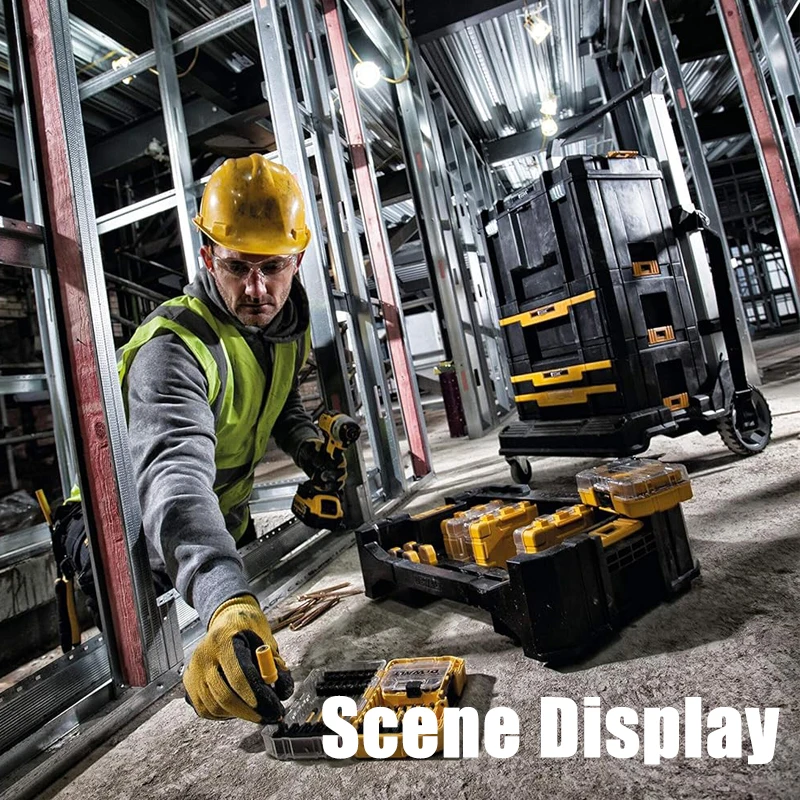 Фото Системный кейс DEWALT DT70716-QZ TSTAK: штабелируемый, съемный, портативный, пластиковый, для хранения и переноски инструментов №4