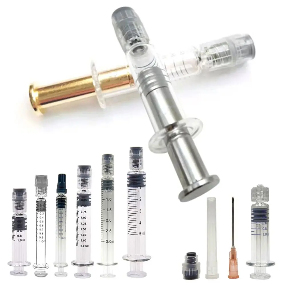

Durable Reusable Industrial Dispensing 1ML /3ML /5ML Luer Lock Syringe For Refill Cosmetic Oil Liquid Dispenser Glass