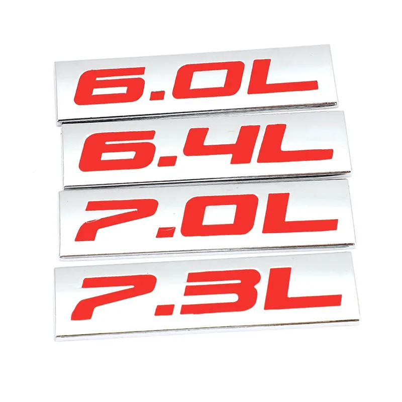 

3D 6.0L 6.1L 6.2L 6.4L 7.0L 7.3L Car Emblem Badge Sticker for Dodge Challenger VW FORD V8 Super SUV Cadillac CHEVROLET CHEVY