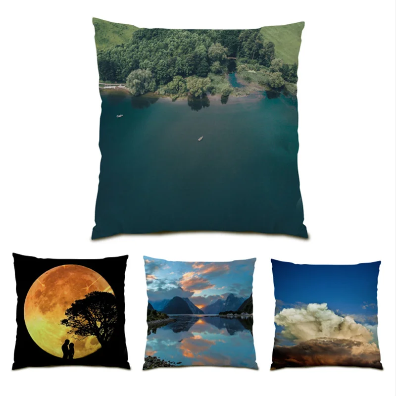 

Velvet Ornamental Throw Pillows for Living Room Polyester Linen Sofa Anime Scene Decor Pillowcase Beautiful Cushions Cover E0792