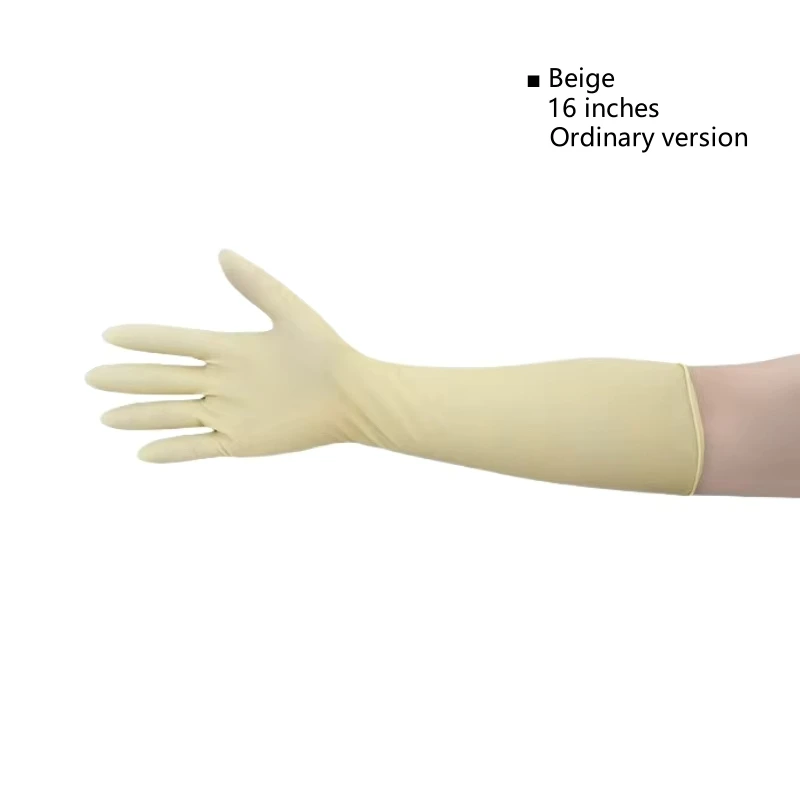 Одноразовые латексные перчатки 16-дюймовые удлиненные лабораторные защитные промышленные перчатки, устойчивые к химической кислоте и щелочам