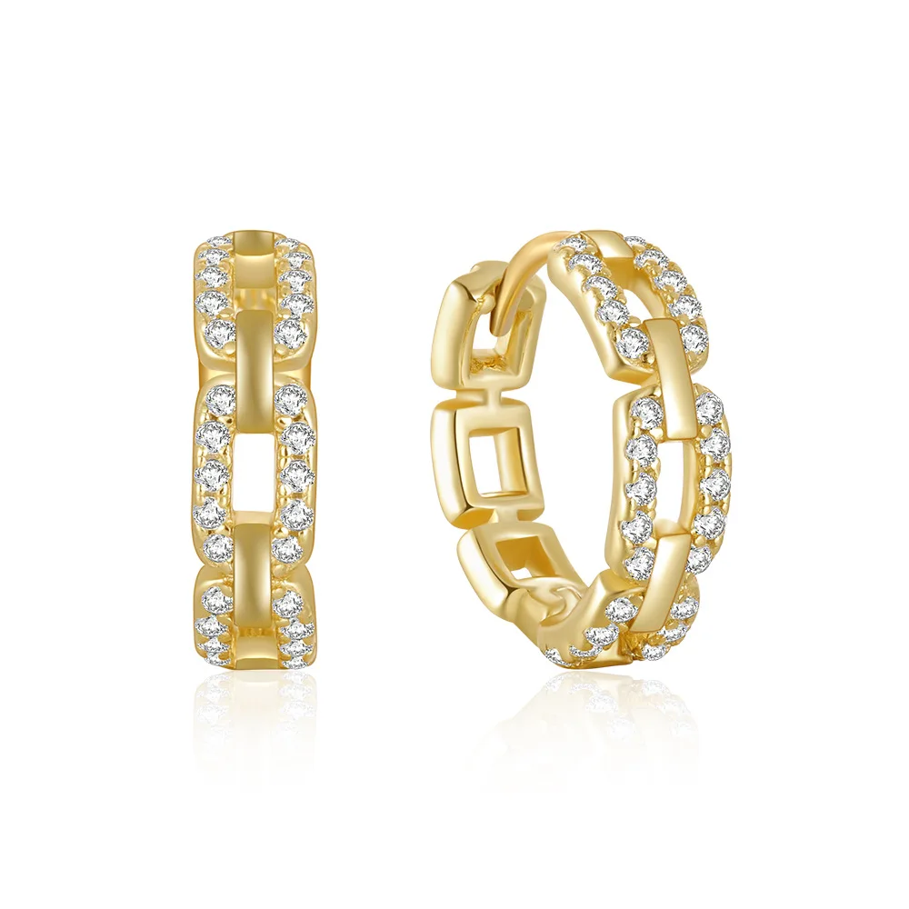 

Hot 925 Sterling Silver ins style Earrings For Women Hoops Hollow out Zircon stud earrings for party Jewelry Pendientes