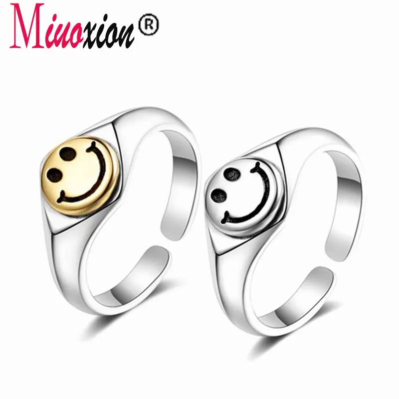 Miuoxion Retro 925 Stamp Rhombus Smiles Ring Simple Fashion Personality Jewelry For Women Feature Charm Couple Student Girl Gift on. Миуоксион Ретро 925 Клеймо Ромбус Смайлс Кольцо Простая Модная Украшение Для Женщин Особенности Шарм Пара Студентка Девушк