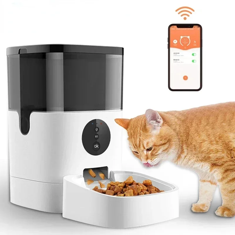 Фото 4л для талисмана Alimentador automático WiFi/botón저 remoto inteligente Control por voz perro gato comida dispensador №1