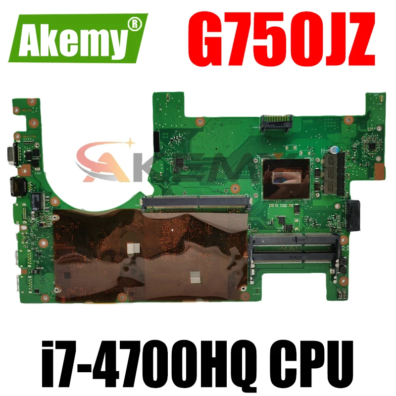 

G750JZ With i7-4700HQ CPU 2D Connector mainboard For ASUS G750J G750JZ G750JY laptop motherboard 60NB04K0-MB1001