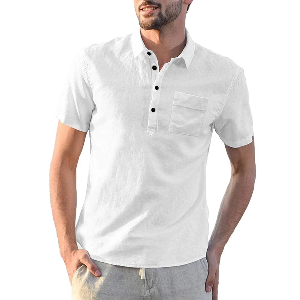 

Male Shirt Casual Fashion Turn Down Collor Blouse Basic Short Sleeve Pullover M-3XL Summer Men Tops Roupas Masculinas