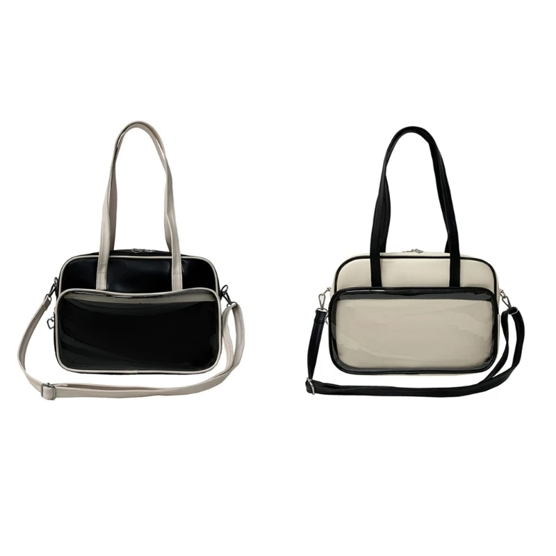 

Women Harajuku Crossbody Bags Messenger PU Shoulder Bag JK Messenger Bag Ladies Large Capacity Book Handbags