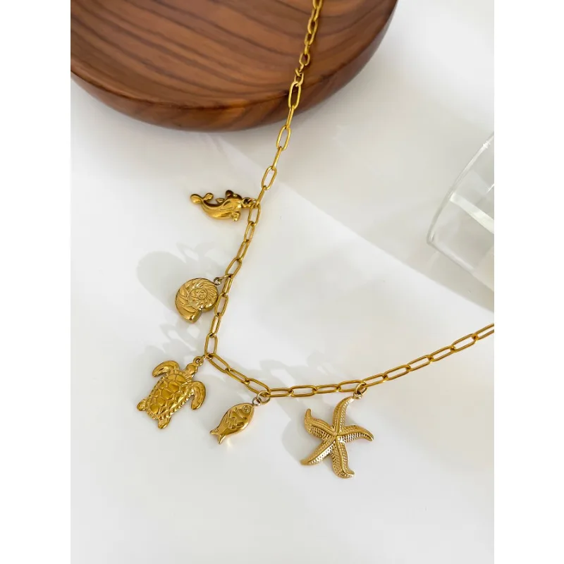 Подвеска в виде раковины морской звезды черепахи дельфина рыбы индивидуальное