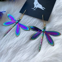 fashion rainbow color psychedelic big dragonfly big beetle cicada earrings fancy unique earrings for ladies and girls