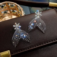 earrings fashion jewelry 2021 stainless steel earrings ladies korean fashion transparent fishtail temperament simple earrings