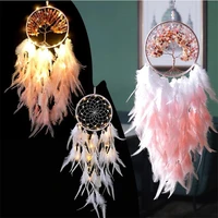 dream catcher with or without light creative natural broken tree of life feather high endhome ornaments gifts home decor