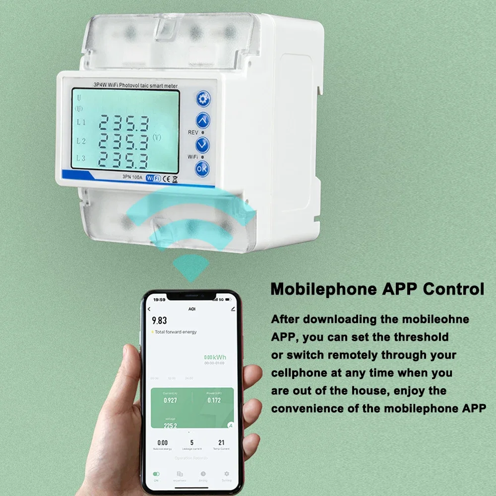 Автоматический выключатель Tuya Wi-Fi 3P4W фотоэлектрический счетчик переключатель