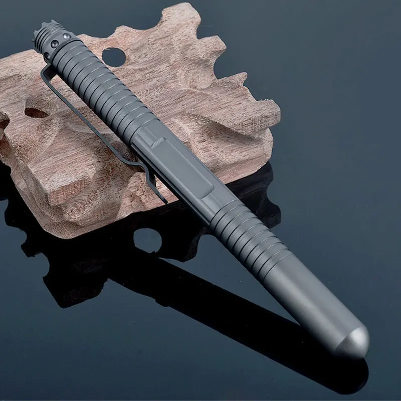 

1pc Grey Portable Tactical Pen Self Defense Supplies Weapons Protection Tool Aviation Aluminum Lifesaving Tool Self Guard Pen