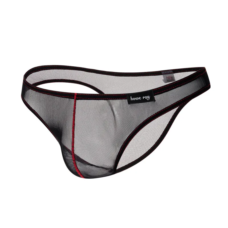 4PCS Ultra-Thin Men Briefs Solid Breathable Summer Sexy Men Underwear Low Waist Mesh Seamless Bikini Underpants Homewear Briefs