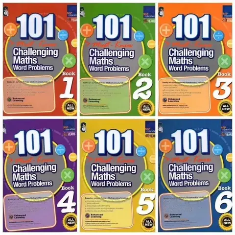6 книг/Набор 101, книги с сложными проблемами математики и слова, Сингапур, начальная школа, класс 1-6, математическая книжка, учебник для практики на английском языке