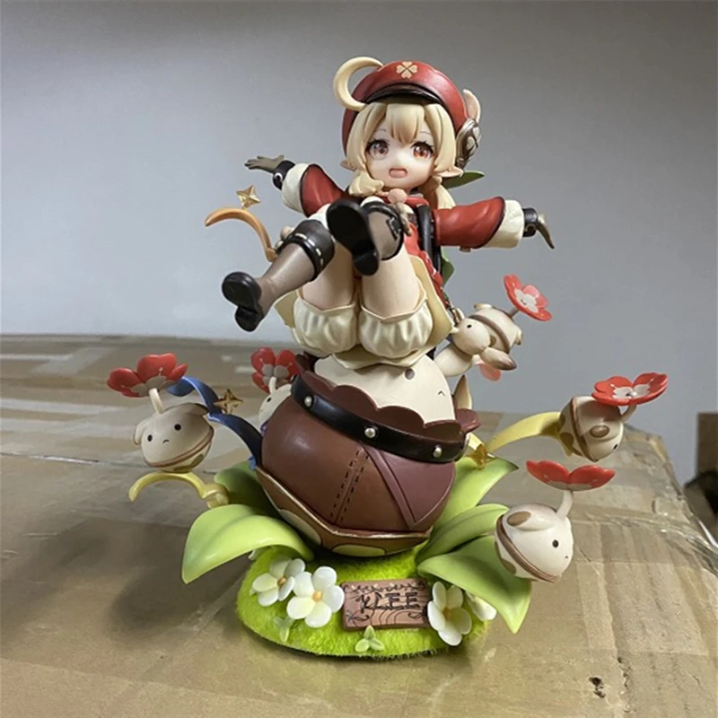 

19cm Genshin Impact Klee Hibana Knight Anime Figure Genshin Impact Paimon Action Figure Klee Figurine Collection Model Doll Gift
