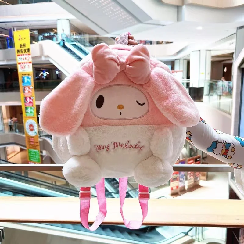 Милый Плюшевый Рюкзак Sanrio Cinnamoroll Kawaii My Melody Plushie Kuromi Bag Purin Dog аниме плюшевые