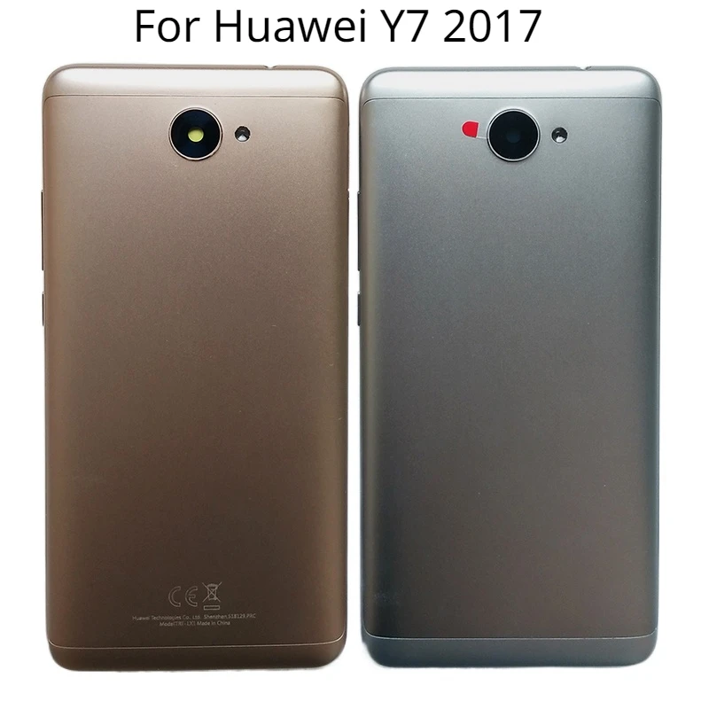 

Задняя крышка для Huawei Y7 2017 Y7 Prime 2017 крышка аккумулятора Металлическая Задняя крышка корпуса с объективом камеры + боковыми клавишами