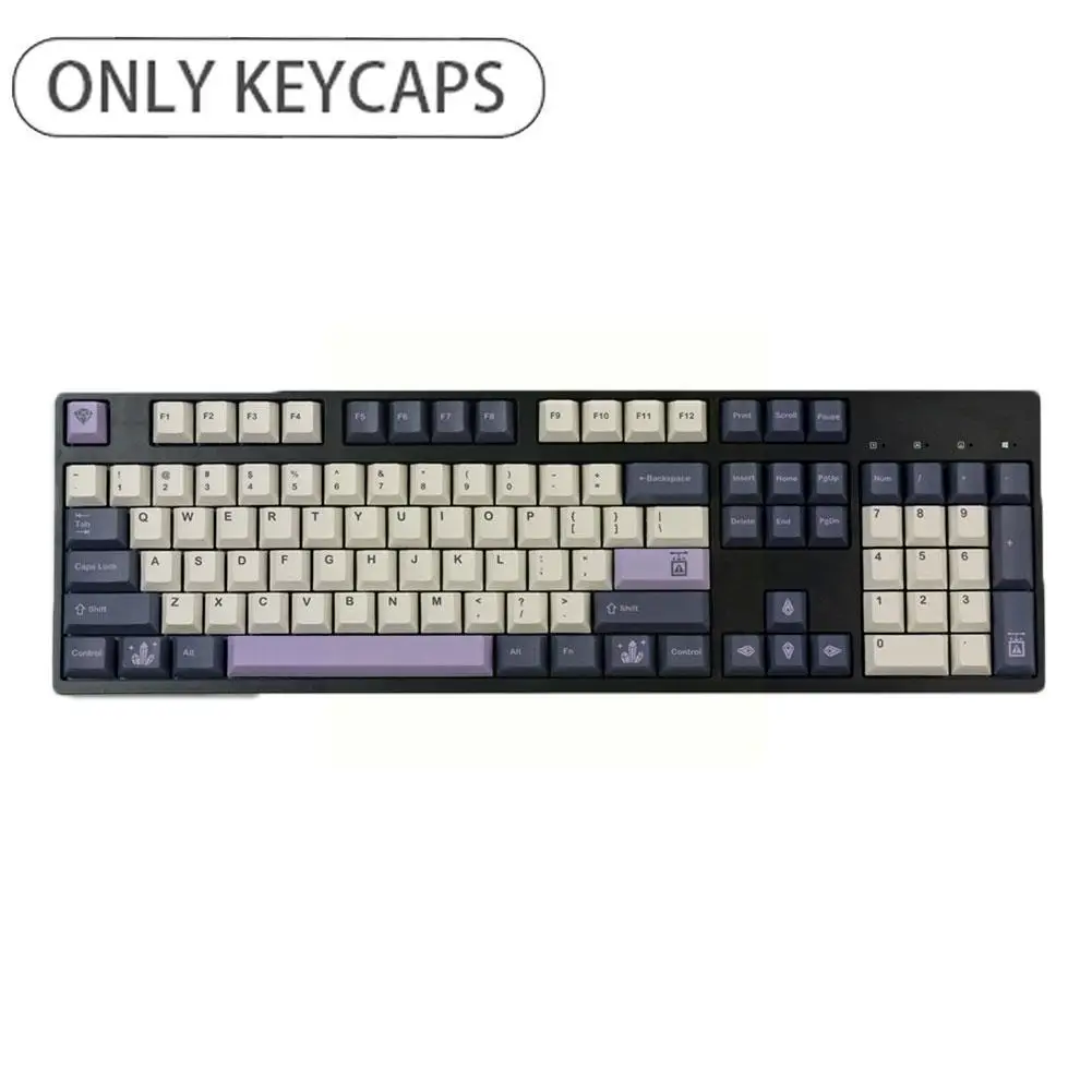 

138 Keys Gmk Amethyst Keycaps Pbt Profile Dye-sublimation Gmk Keycaps For Mechanical Keyboard Gk61 64 68 84 87 96 104 108 N3j4