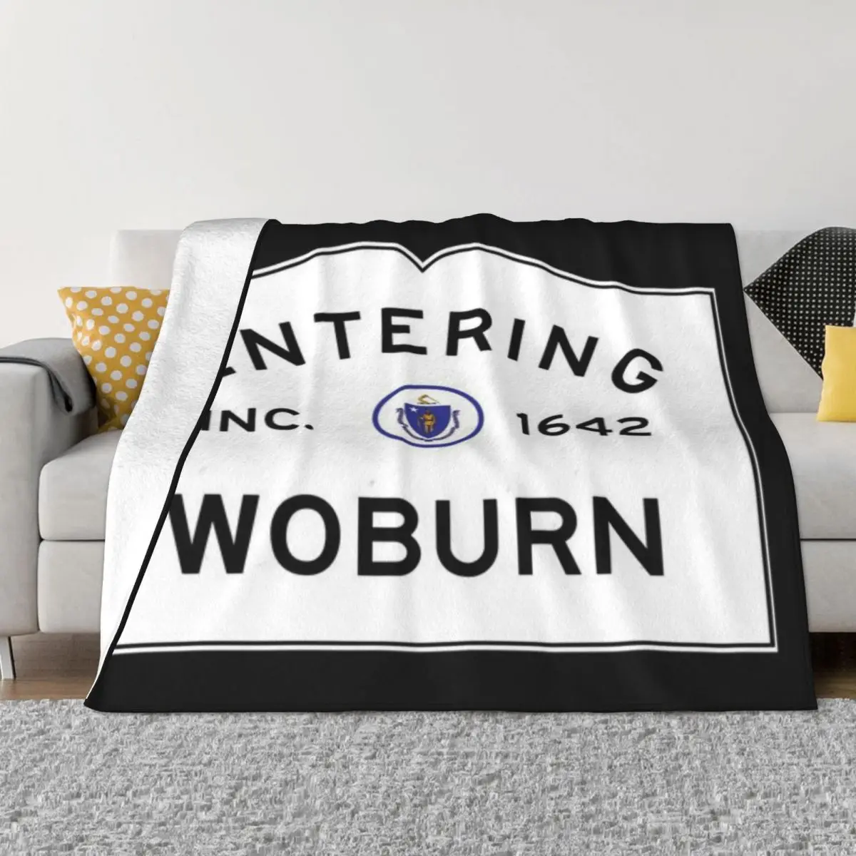 Вход Woburn Massachusetts — Дорожный знак Содружества Массачусетса ультрамягкое одеяло