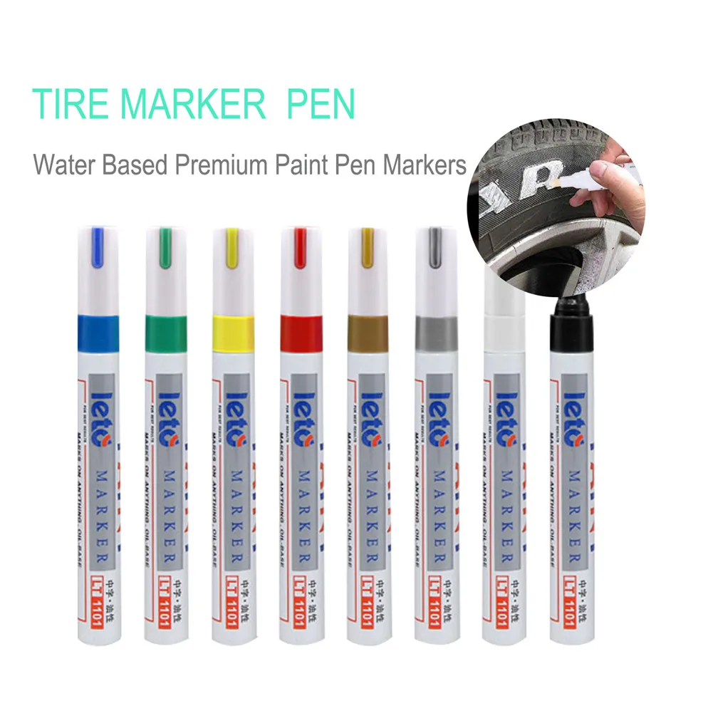 

LT1101 White Tyre Paint Marker Pens Waterproof Permanent Pen Fit for Car Motorcycle Tyre Tread Rubber Metal