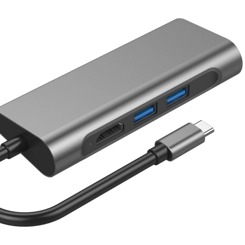 Usb tipo c Hub Adaptador com 4k Uhd Multiport Leitor de Cartão Usb3.0 tf pd sd Leitor Tudo em um para Acessórios do Computador pc In1