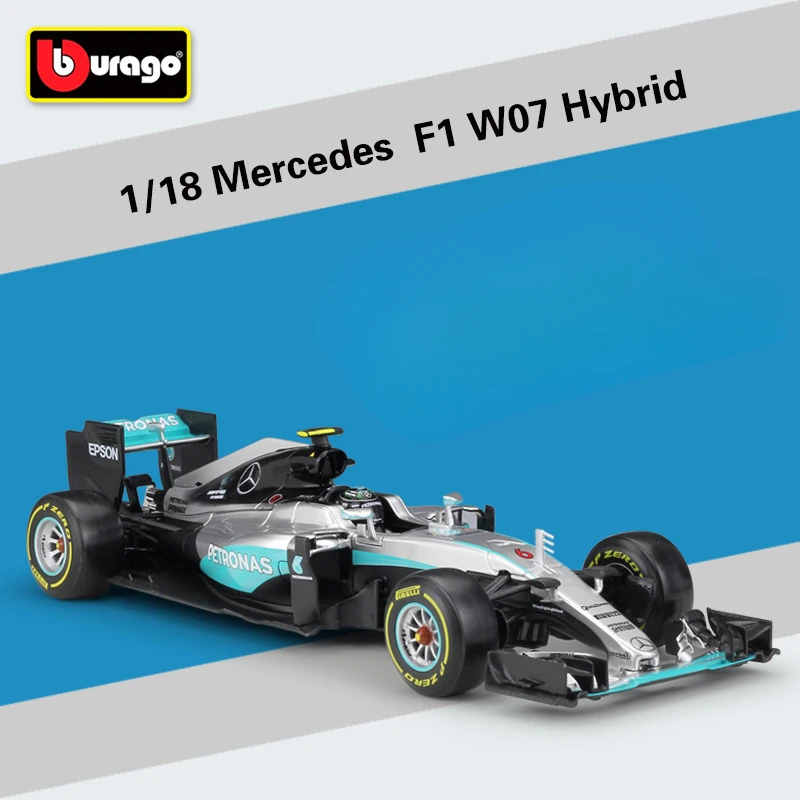 

Bburago 1:18 Mercedes-Benz F1 W07 гибридная модель гоночной команды Росберг Гамильтон гоночная модель коллекционные подарки игрушка B216