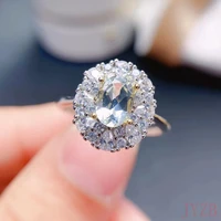 925 silver inlaid natural aquamarine ring womens wedding engagement day gift jewelry 57mm