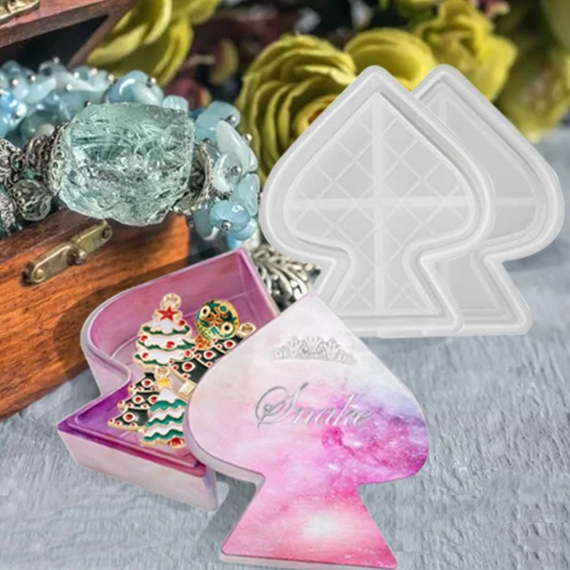 

Силиконовые формы для эпоксидной и кристаллической смолы, контейнер для хранения в виде пика на день рождения с крышкой