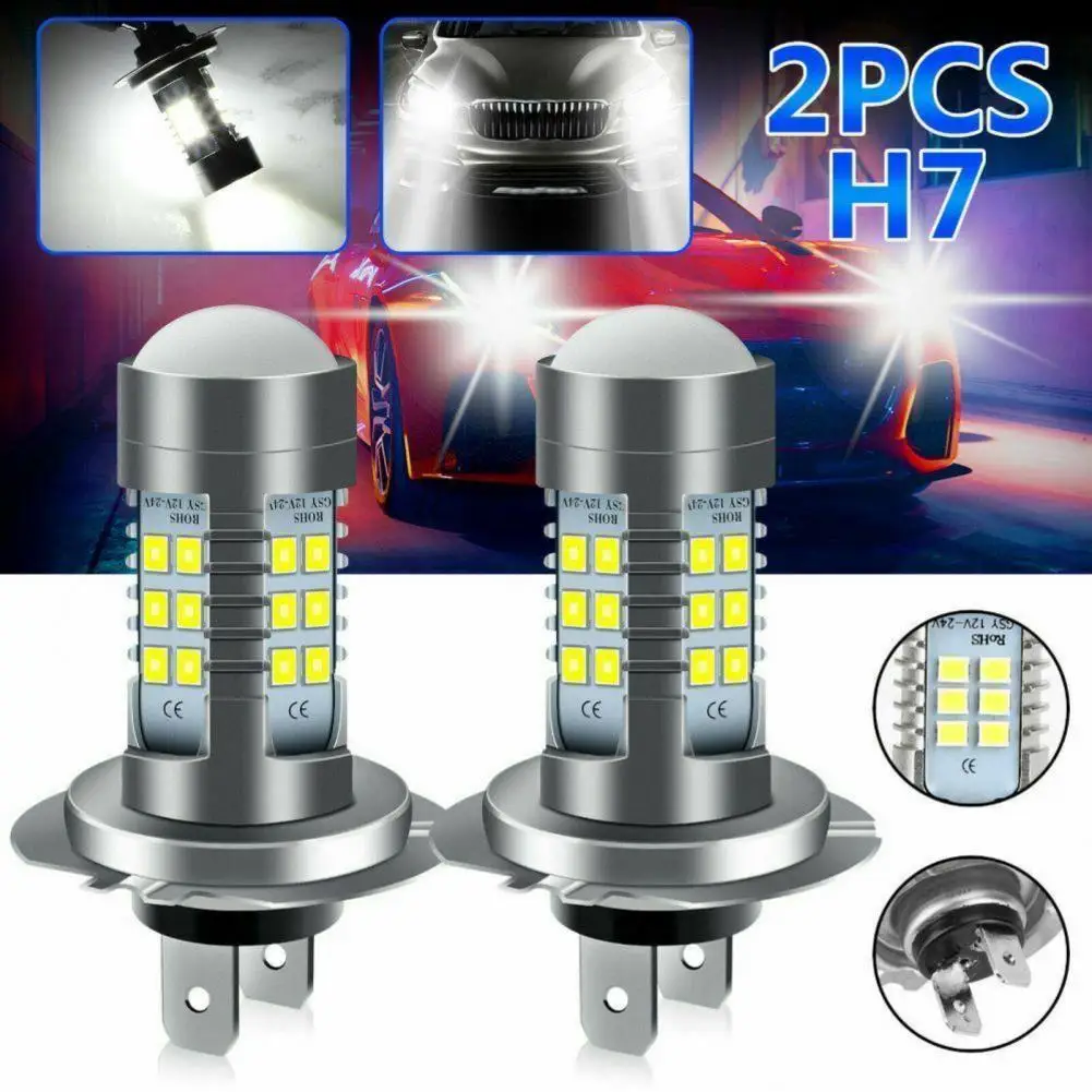 

2Pcs H7 LED Headlight High Brightness Safe IP67 Waterproof Car Modification Daytime Running Light for DIY