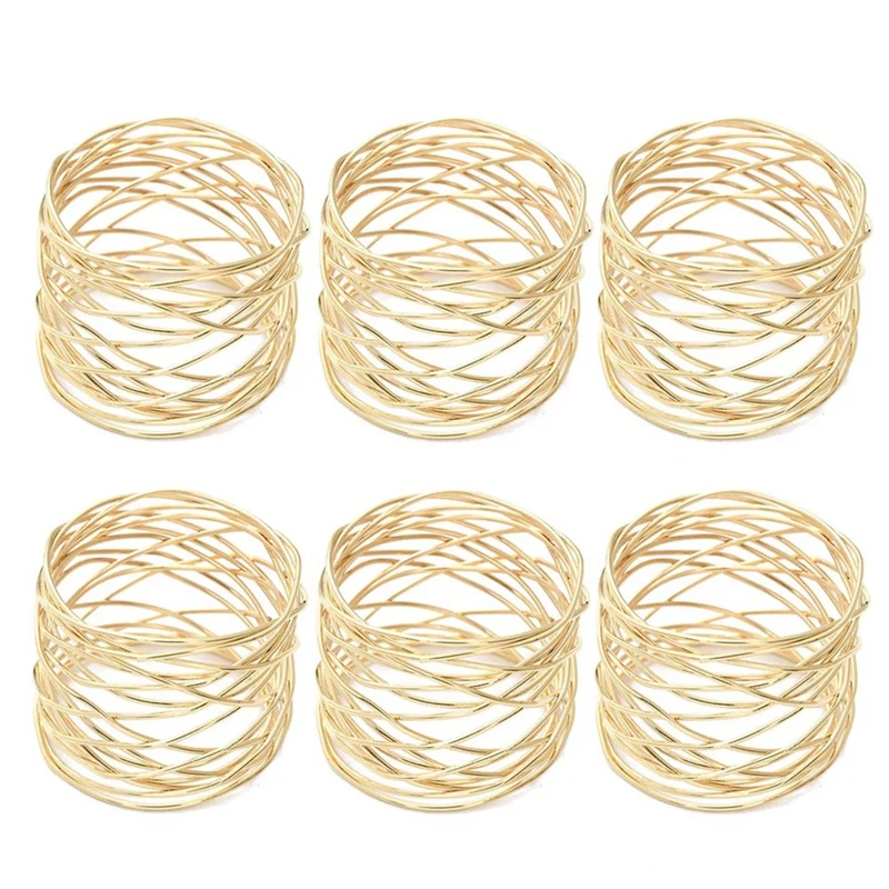 

Wide Round Gold Napkin Rings Metal Cross Hollow Napkin Holder For Wedding Party Table Napkin Party Decoration