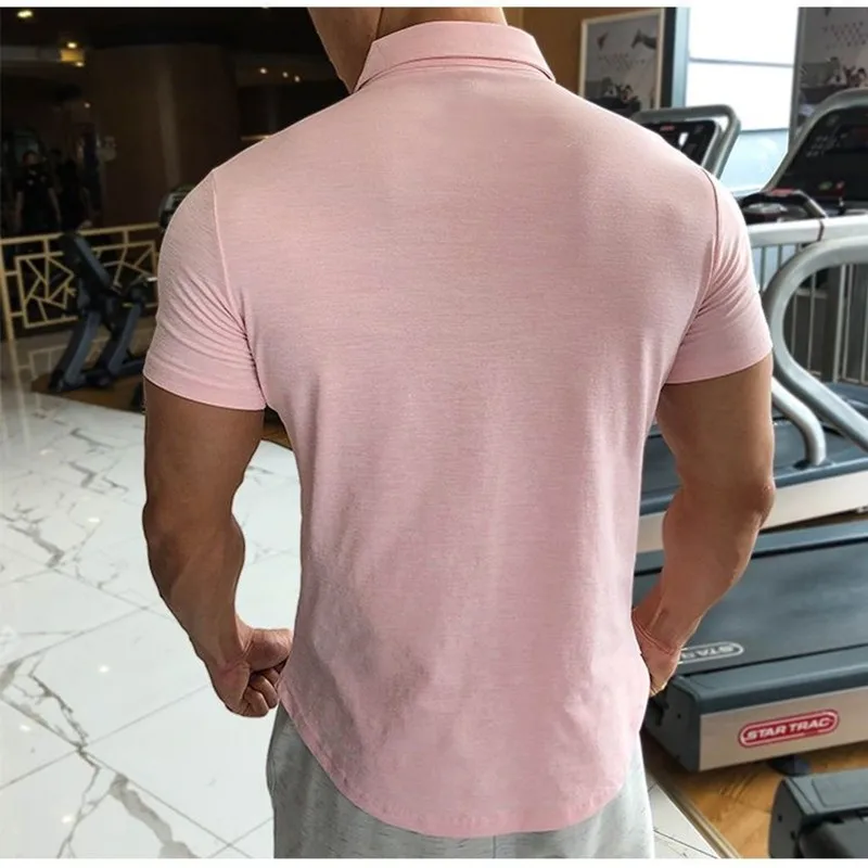 Summer Men's Golf Wear Short Sleeve Elastic Fast Dry Men's Golf T-shirt Curved Hem Polo Shirt Cotton Slim Golf Best Men Clothing