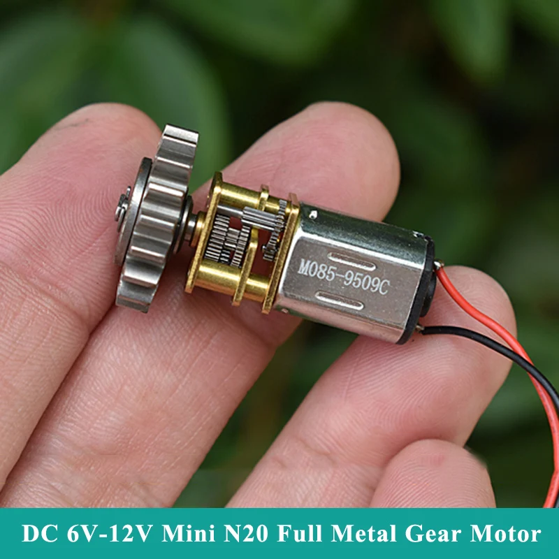 

Micro N20 Full Metal Gearbox Gear Motor with Gearwheel DC 6V-12V 96RPM-192RPM Slow Speed Large Torque Reduction Ratio 1:97 Robot