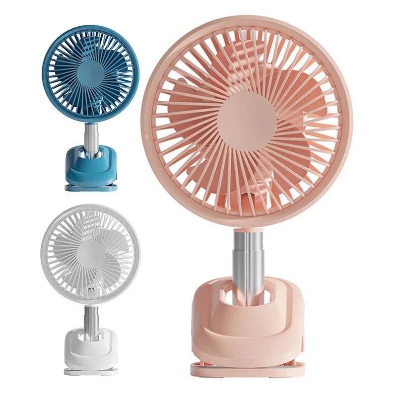 

Portable USB Desktop Fan Clip-On Type Rechargeable Cooling Mini Fan 2000Mah 360° Rotation For Home Office Car Outdoor