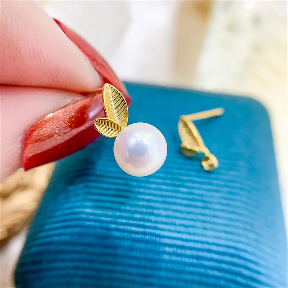 

S925 Sterling Silver Pearl Beads Stud Earrings Setting Base Diy Jewelry Making Findings&Components