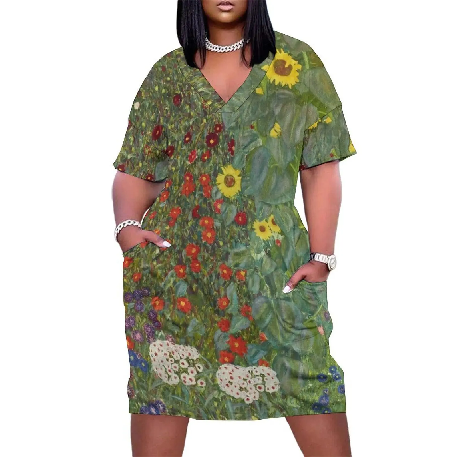 Густав Климт - Фермерский сад с подсолнухами (1907) Свободное платье карманами