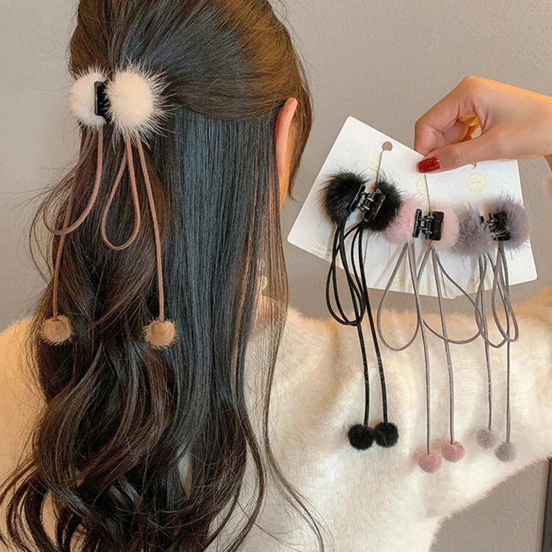 

Новые милые заколки для волос с бахромой и шариками для женщин, аксессуары для волос