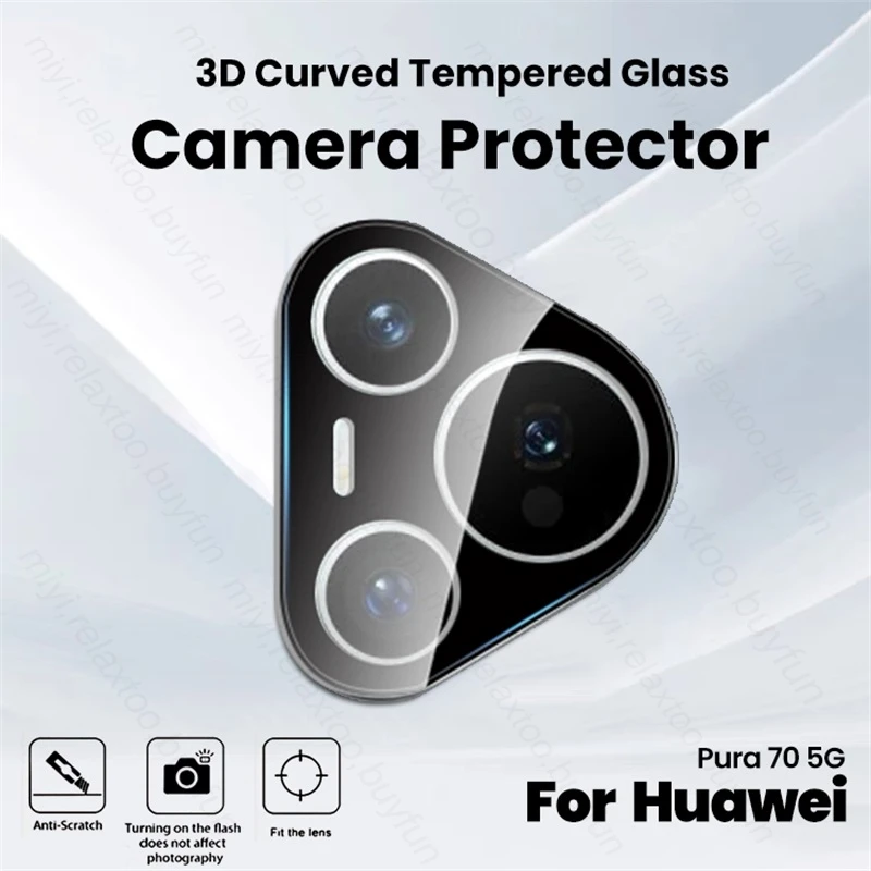 1-3 шт. 3D изогнутое закаленное стекло Защита для камеры Huawei Pura 70 Фото чехол