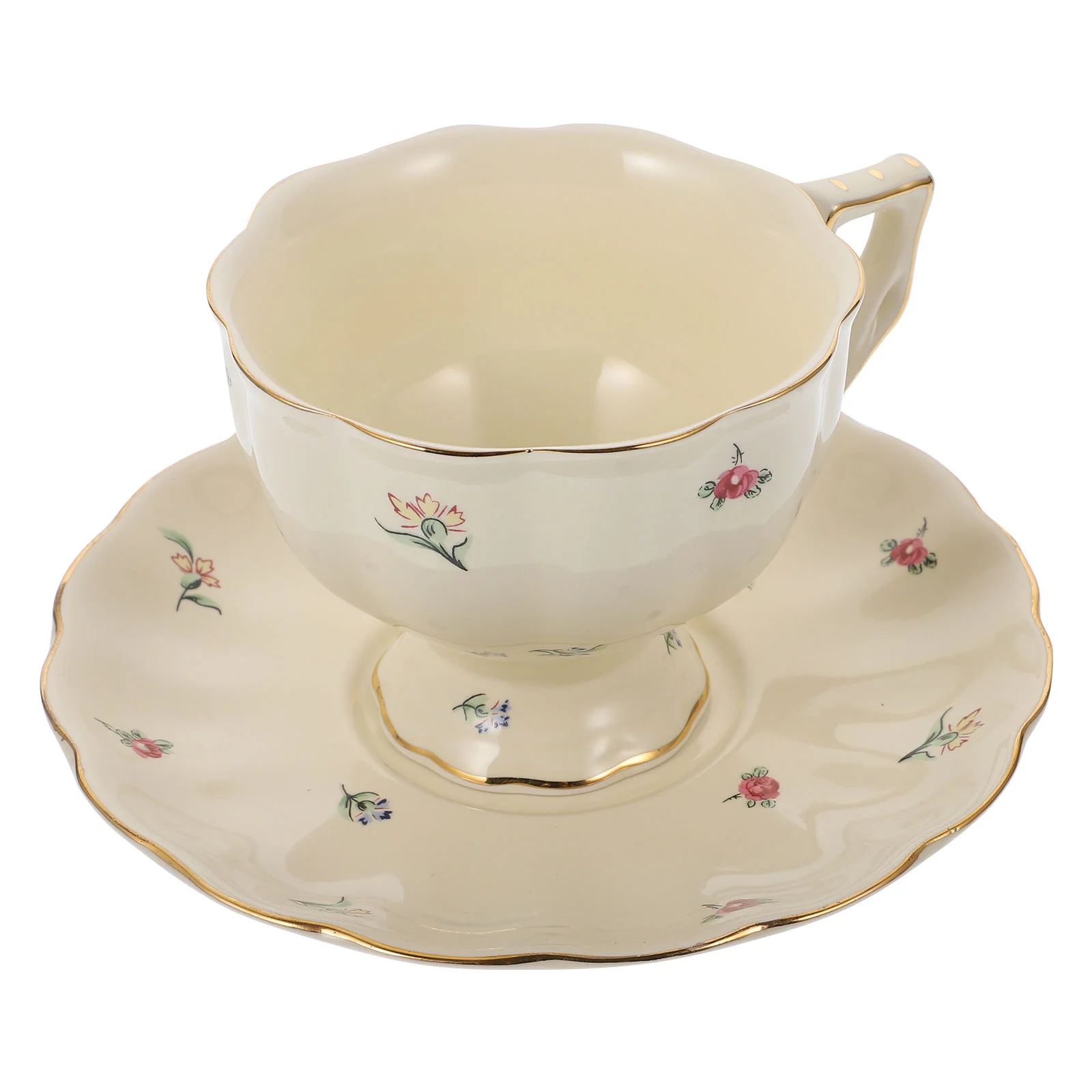 

Cup Tea Coffee Cups Set Porcelain Mugsaucer Ceramicfloral Cappuccino Saucers Bone Vintage Espresso European China Mugs Sacuer